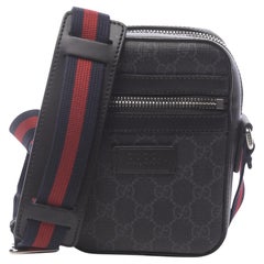 Gucci GG Supreme Monogram Web Messenger Bag Black (598103) at 1stDibs