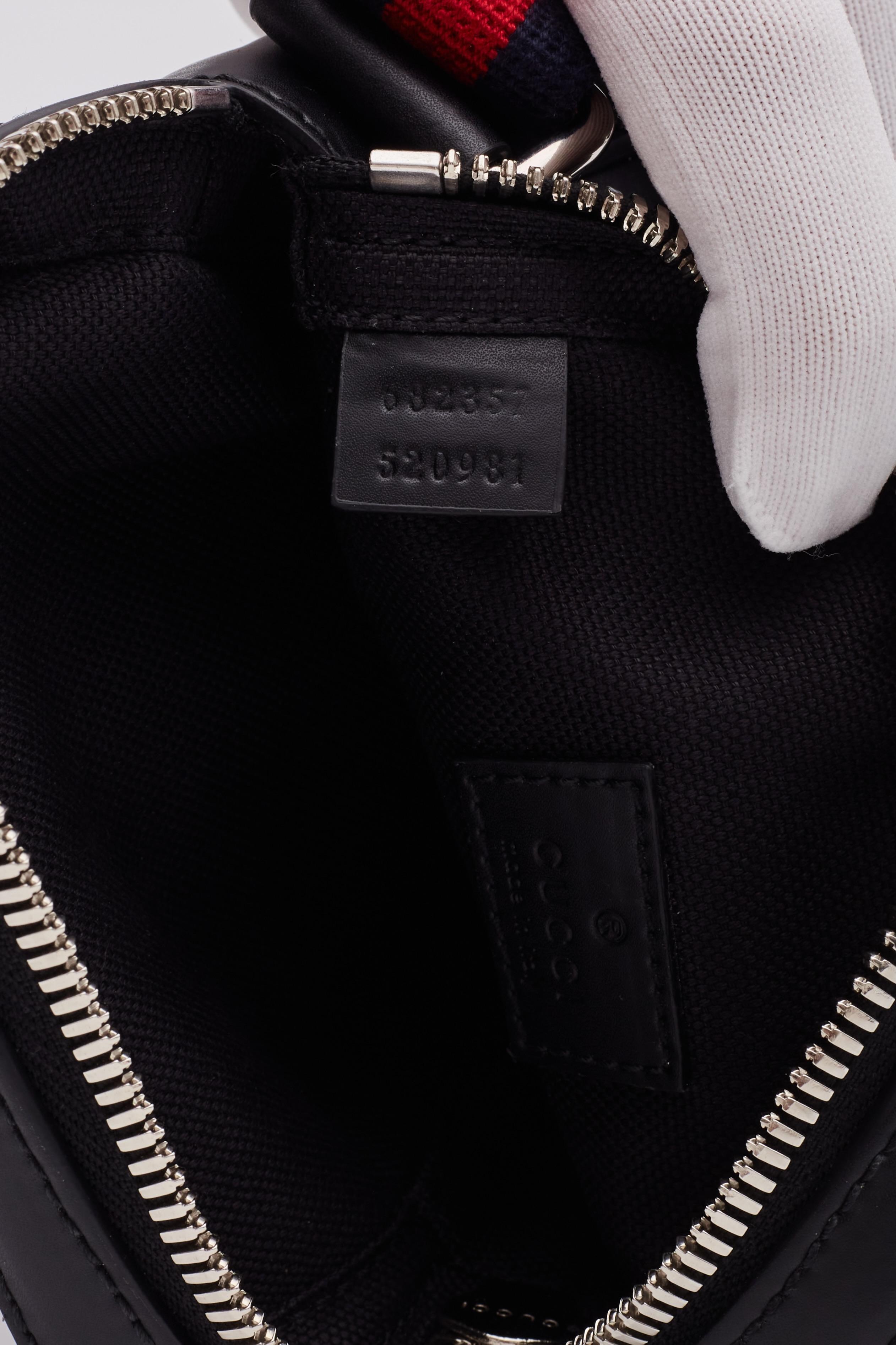 Gucci GG Supreme Monogram Web Messenger Bag Black For Sale 4