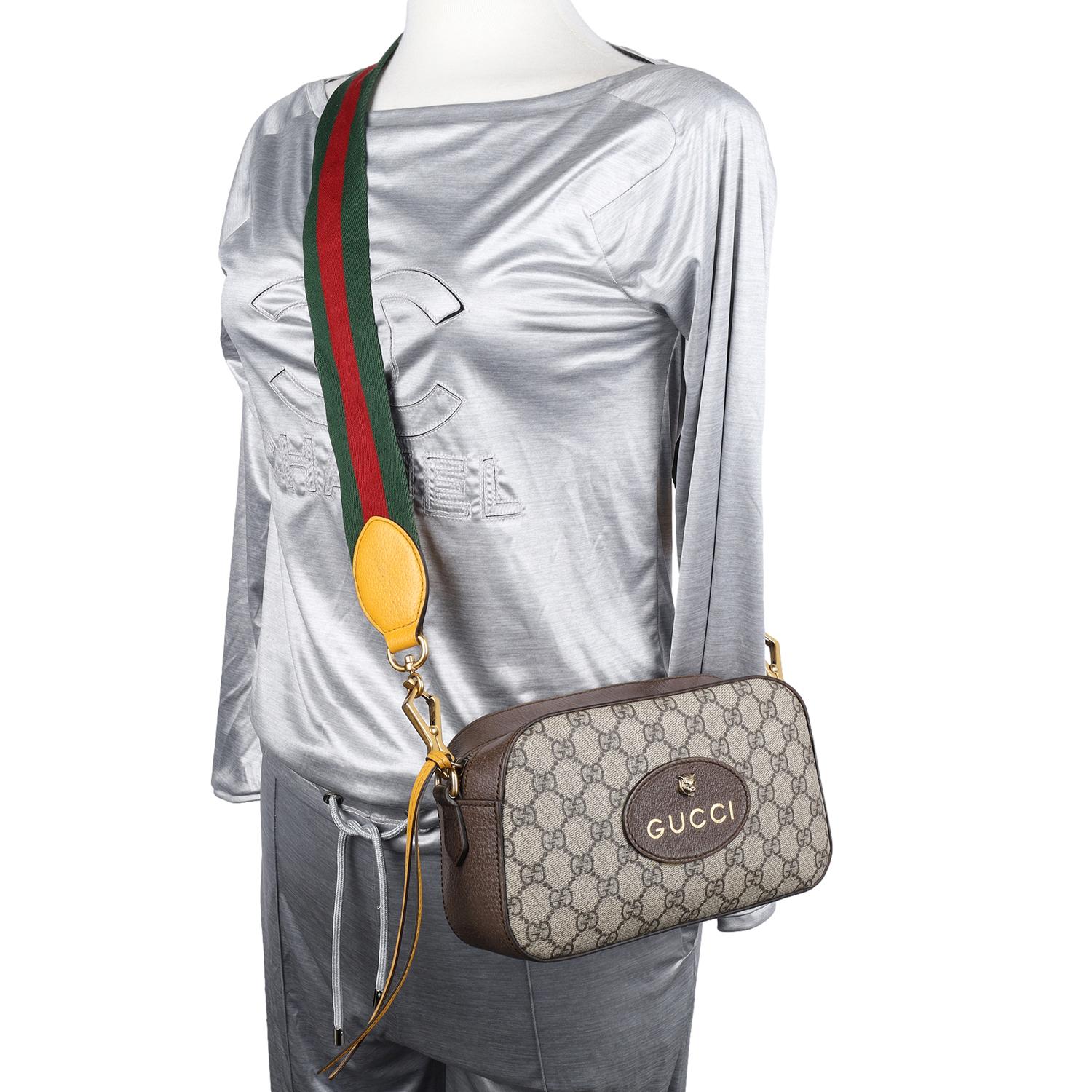 Authentic, pre-loved Gucci GG Supreme Monogram Neo Vintage crossbody bag. This chic Gucci web bag is a must-have for Gucci lovers. The roomy interior is ideal for everyday necessities or travel with the sophisticated style of Gucci. You won't want