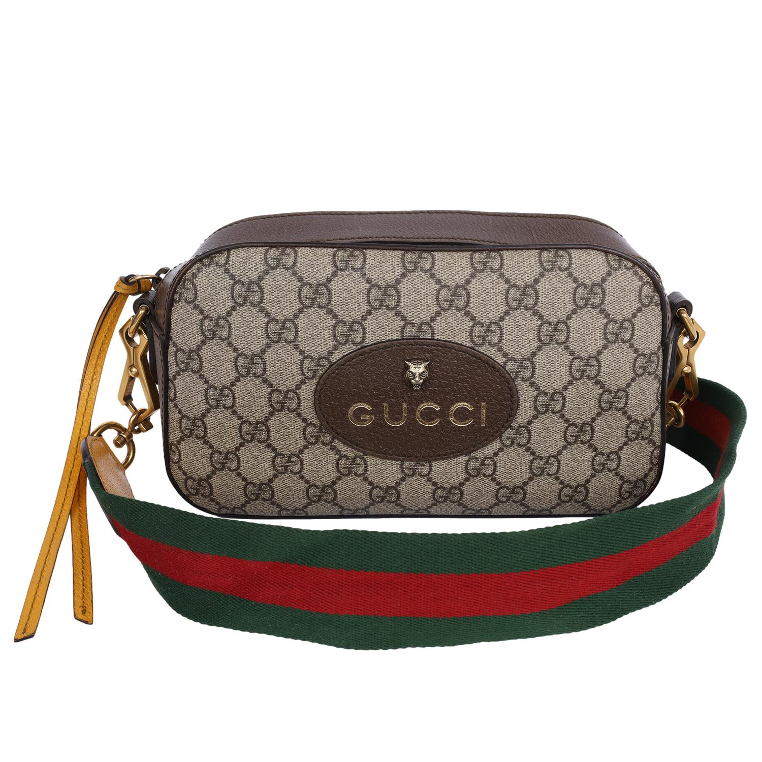 Gucci GG Supreme Monogram Web Neo Vintage Crossbody Bag In Good Condition In Salt Lake Cty, UT
