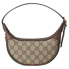 Gucci GG Supreme Monogram Web Ophidia Crescent Mini Bag (658551)