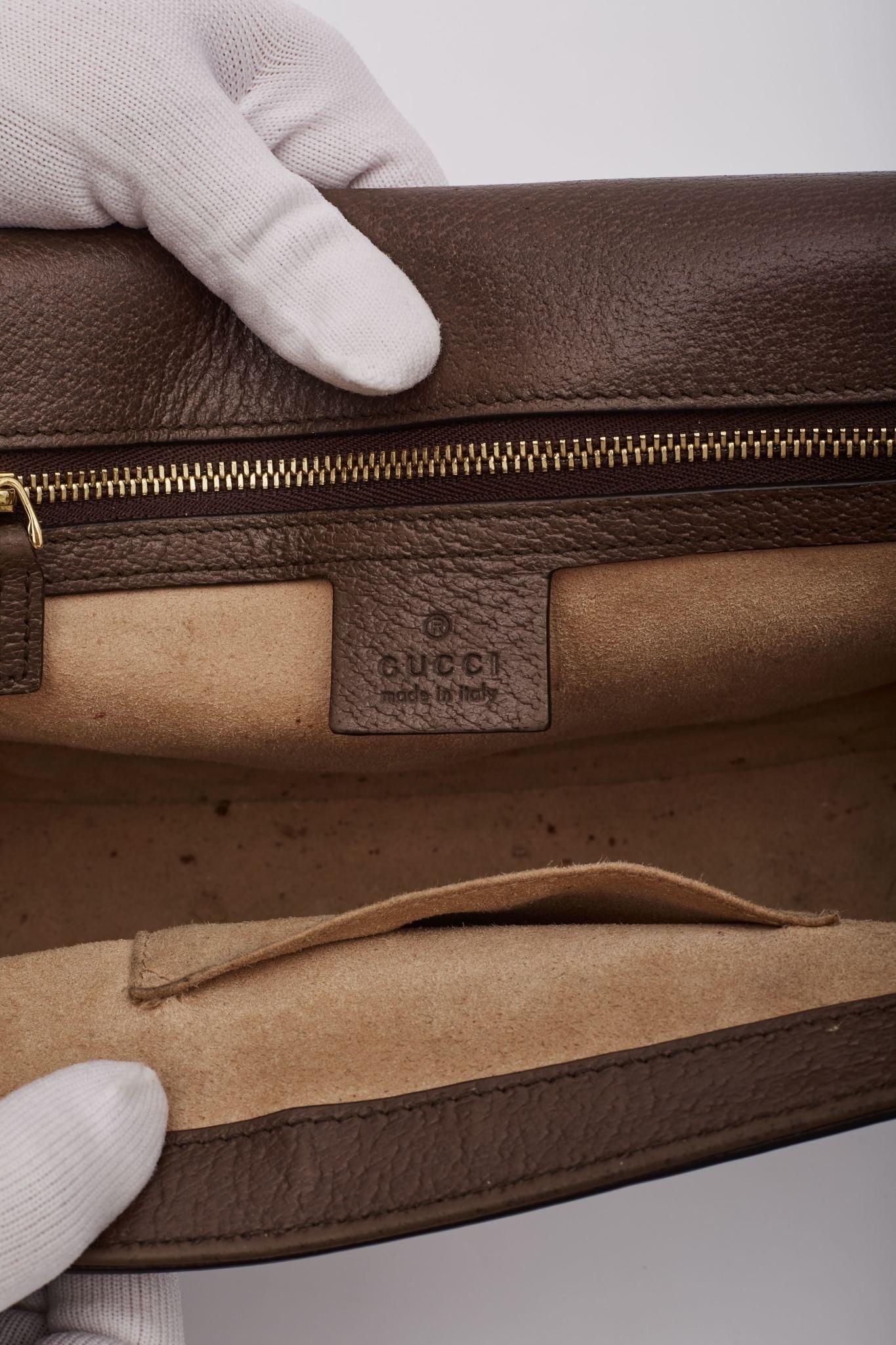 Gucci GG Supreme Monogram Web Ophidia Flap Bag Brown For Sale 6
