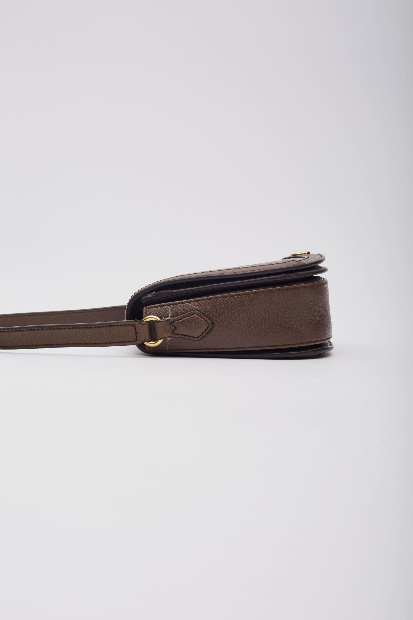 Gucci GG Supreme Monogram Web Ophidia Flap Bag Brown For Sale 1