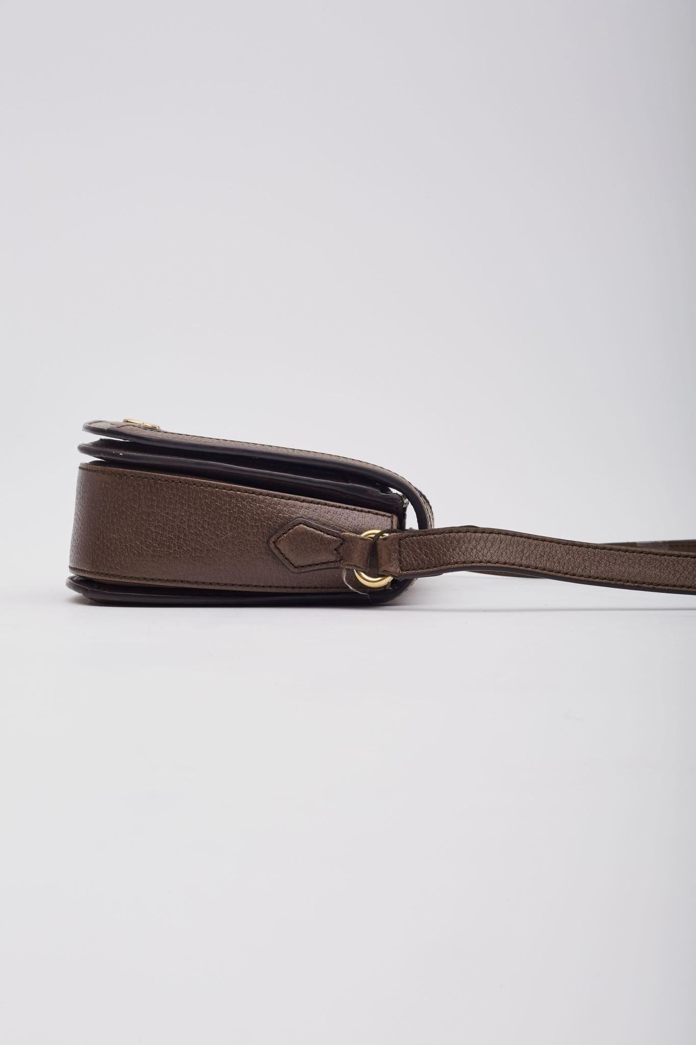Gucci GG Supreme Monogram Web Ophidia Flap Bag Brown For Sale 2