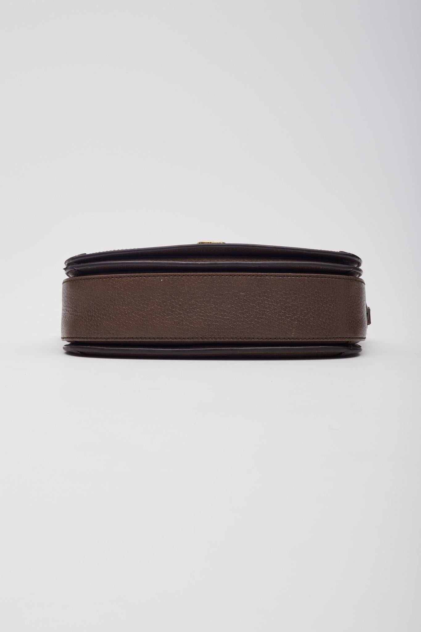 Gucci GG Supreme Monogram Web Ophidia Flap Bag Brown For Sale 3