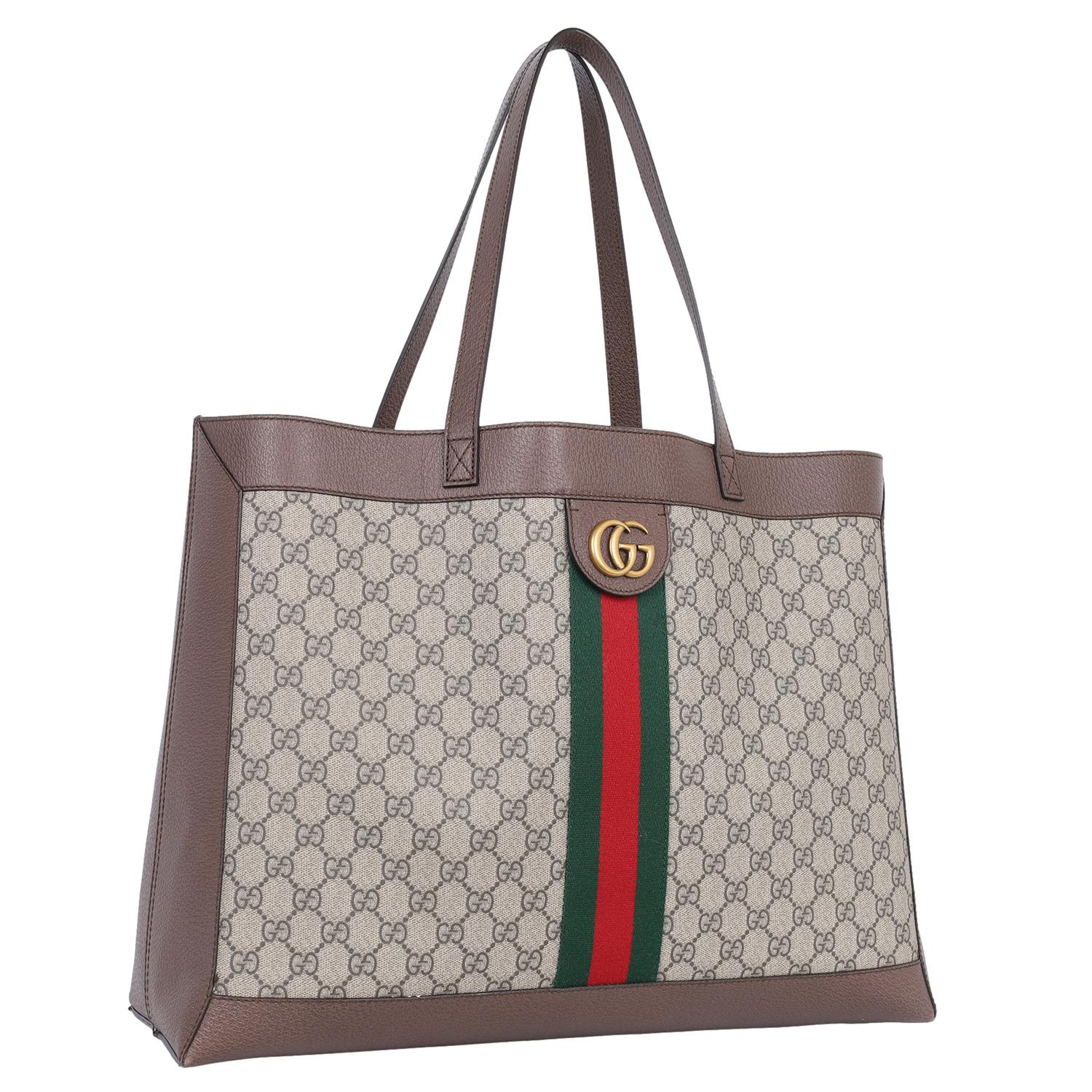 Women's or Men's Gucci GG Supreme Monogram Web Ophidia Tote Brown