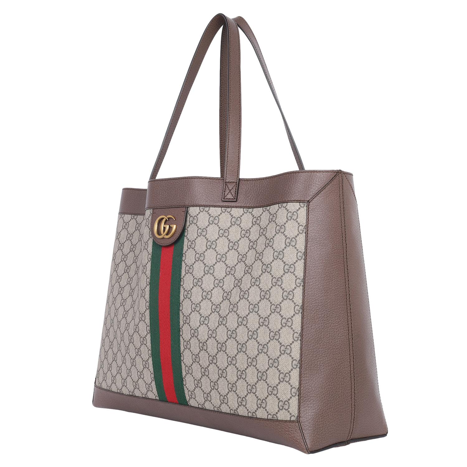 Gucci GG Supreme Monogram Web Ophidia Tote Brown 2