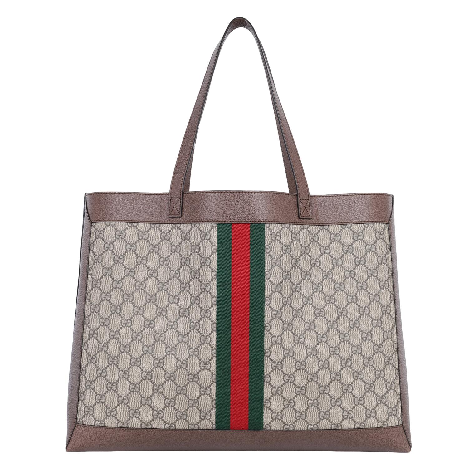 Gucci GG Supreme Monogram Web Ophidia Tote Brown 3