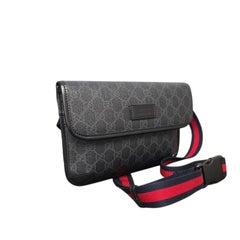 Gucci GG Supreme Monogram Web Slim Gürteltasche