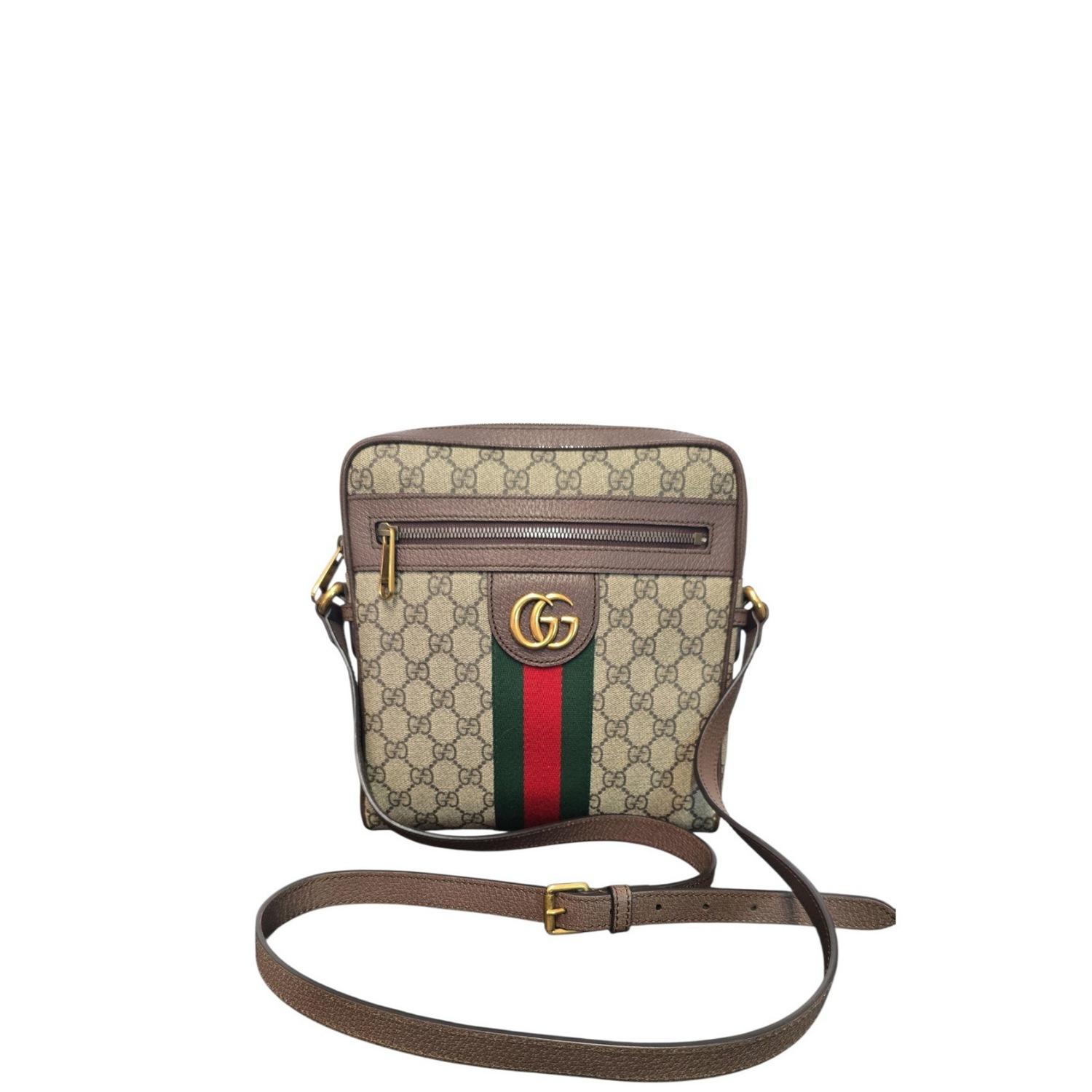 Gris Gucci GG Supreme Monogram Web Small Ophidia Messenger Bag en vente