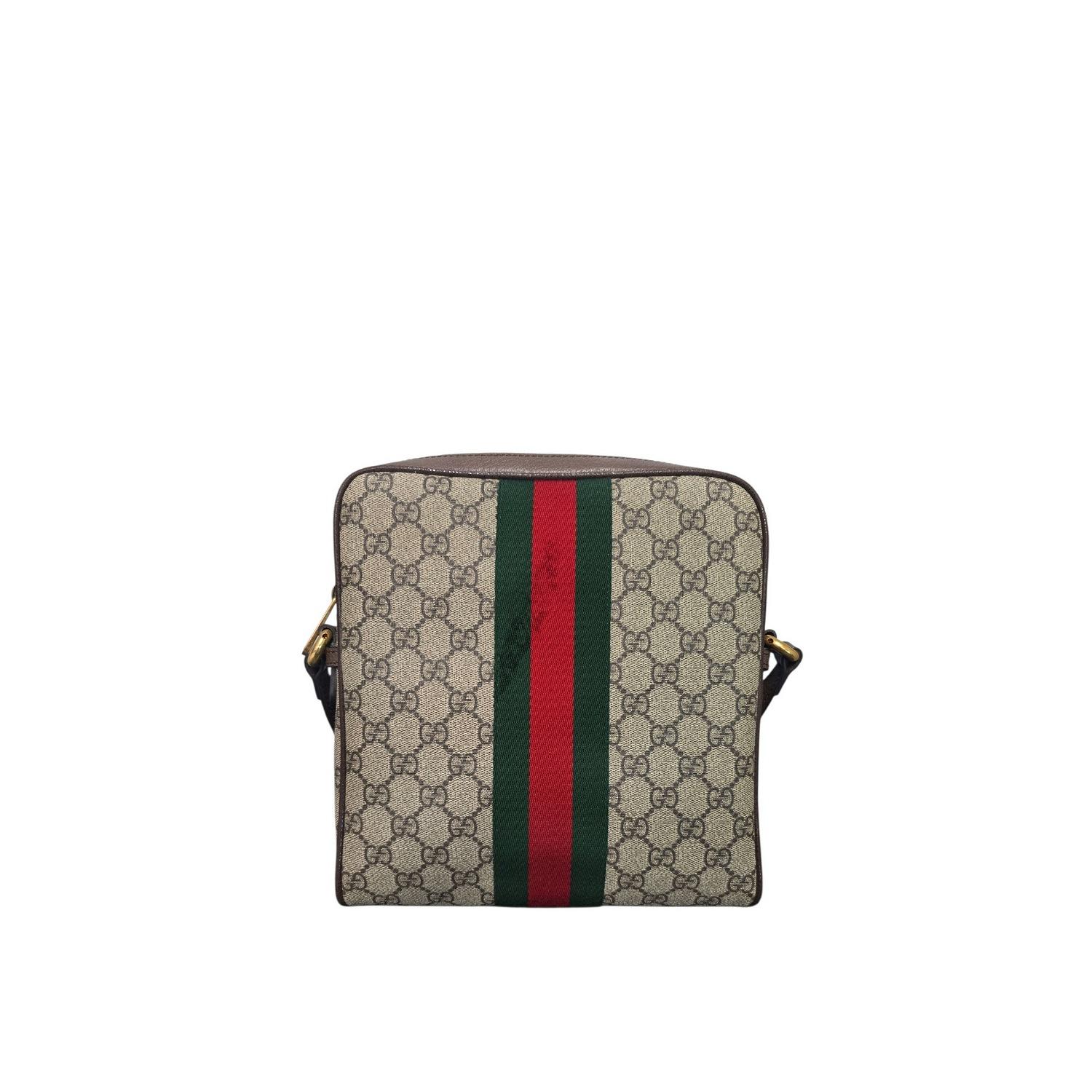 Gucci GG Supreme Monogram Web Small Ophidia Messenger Bag Bon état - En vente à Scottsdale, AZ