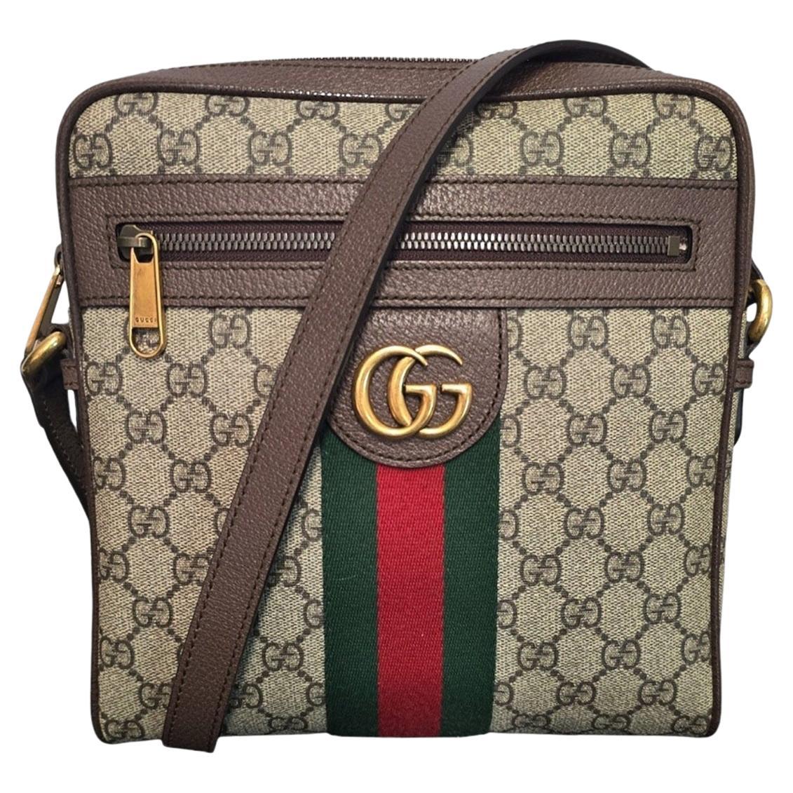 Gucci GG Supreme Monogram Web Small Ophidia Messenger Bag en vente