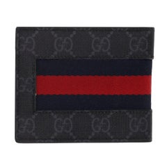 Gucci GG Supreme Monogram Web Stripe Bi-Fold Wallet