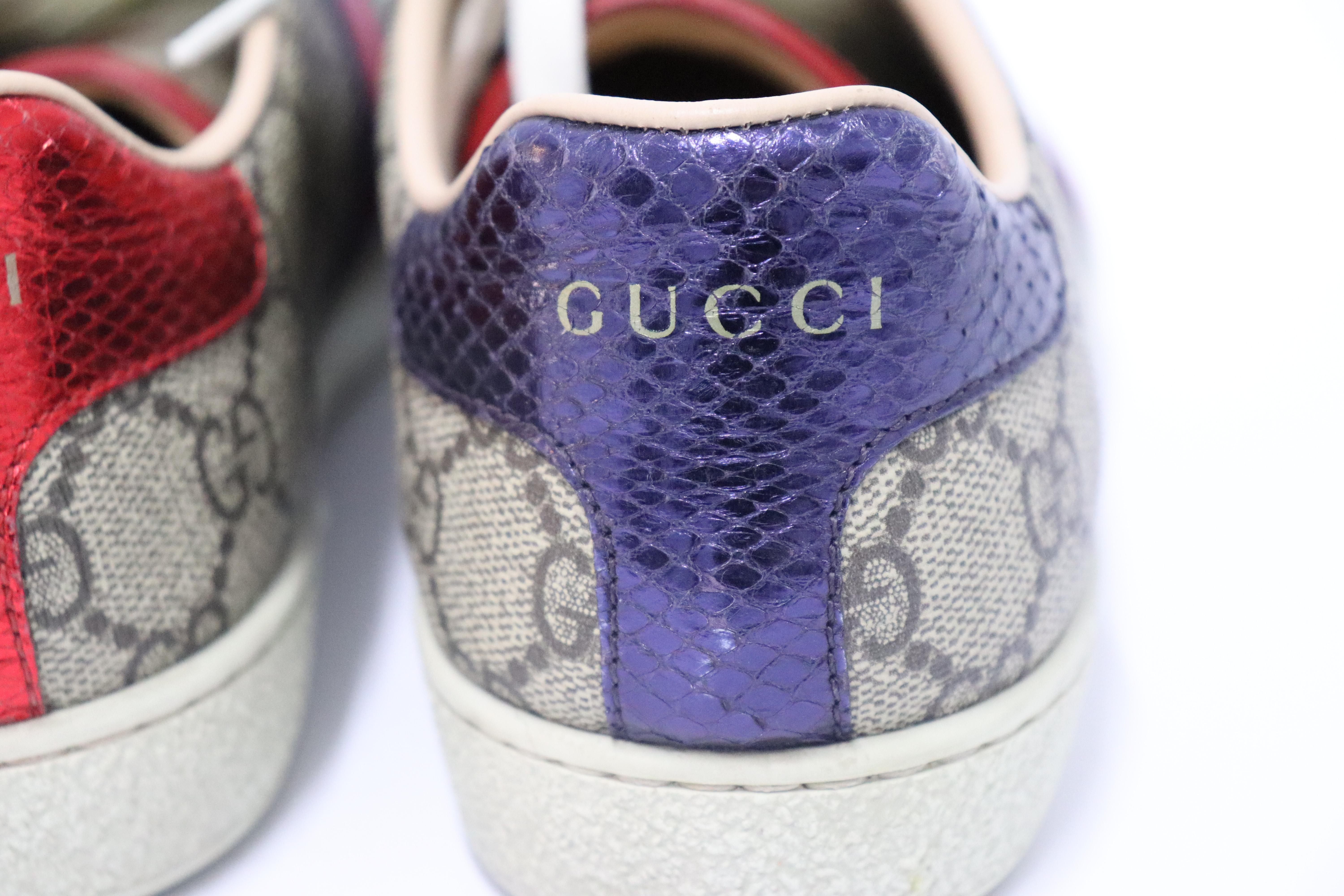 Gucci GG Supreme Monogram Women's Ace Low-Top Sneaker Size EU 36 3