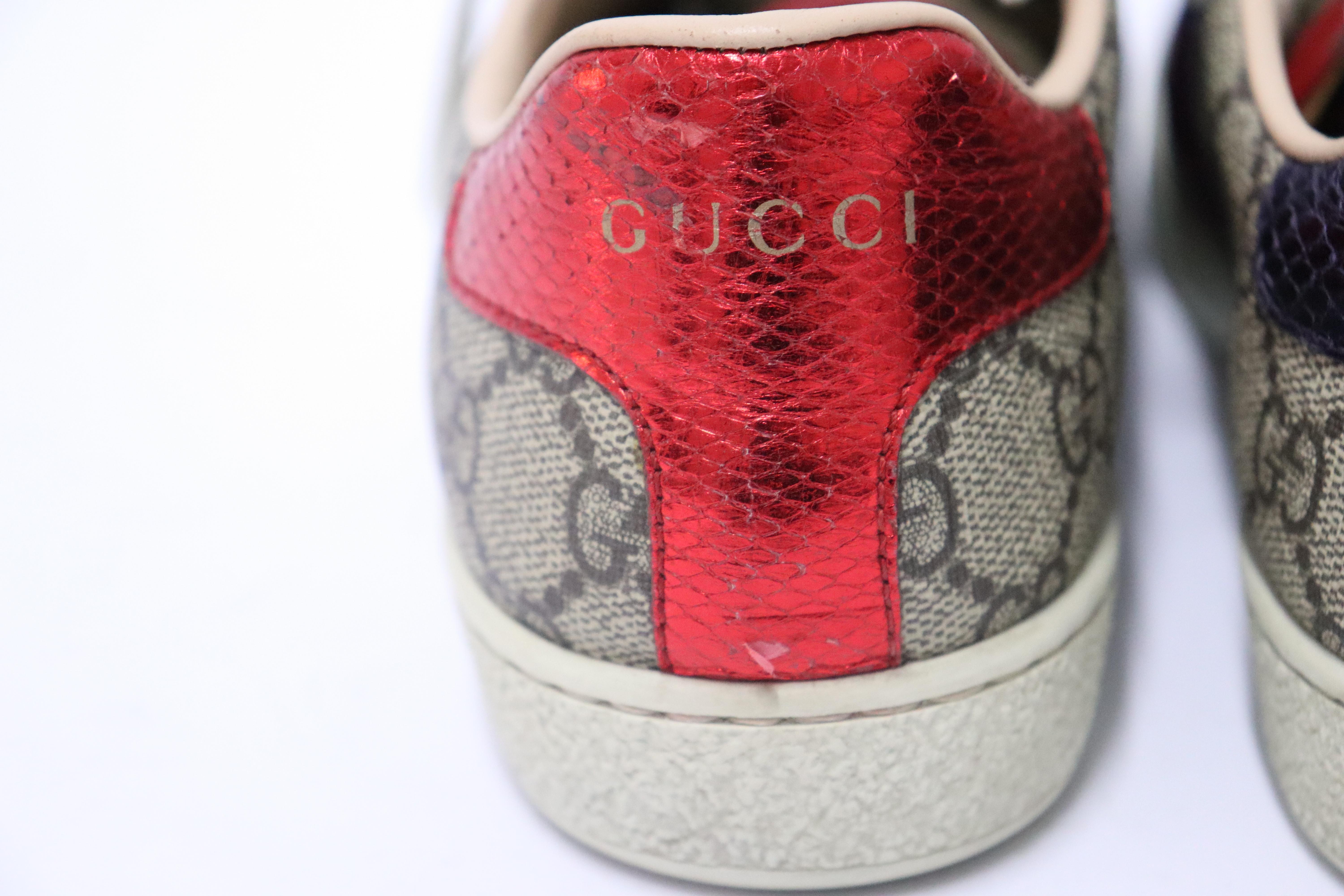 Gucci GG Supreme Monogram Women's Ace Low-Top Sneaker Size EU 36 4