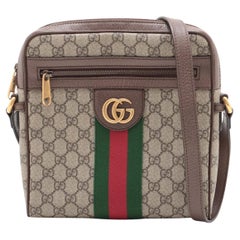 Gucci GG Supreme Ophidia Canvas Leder Umhängetasche Beige
