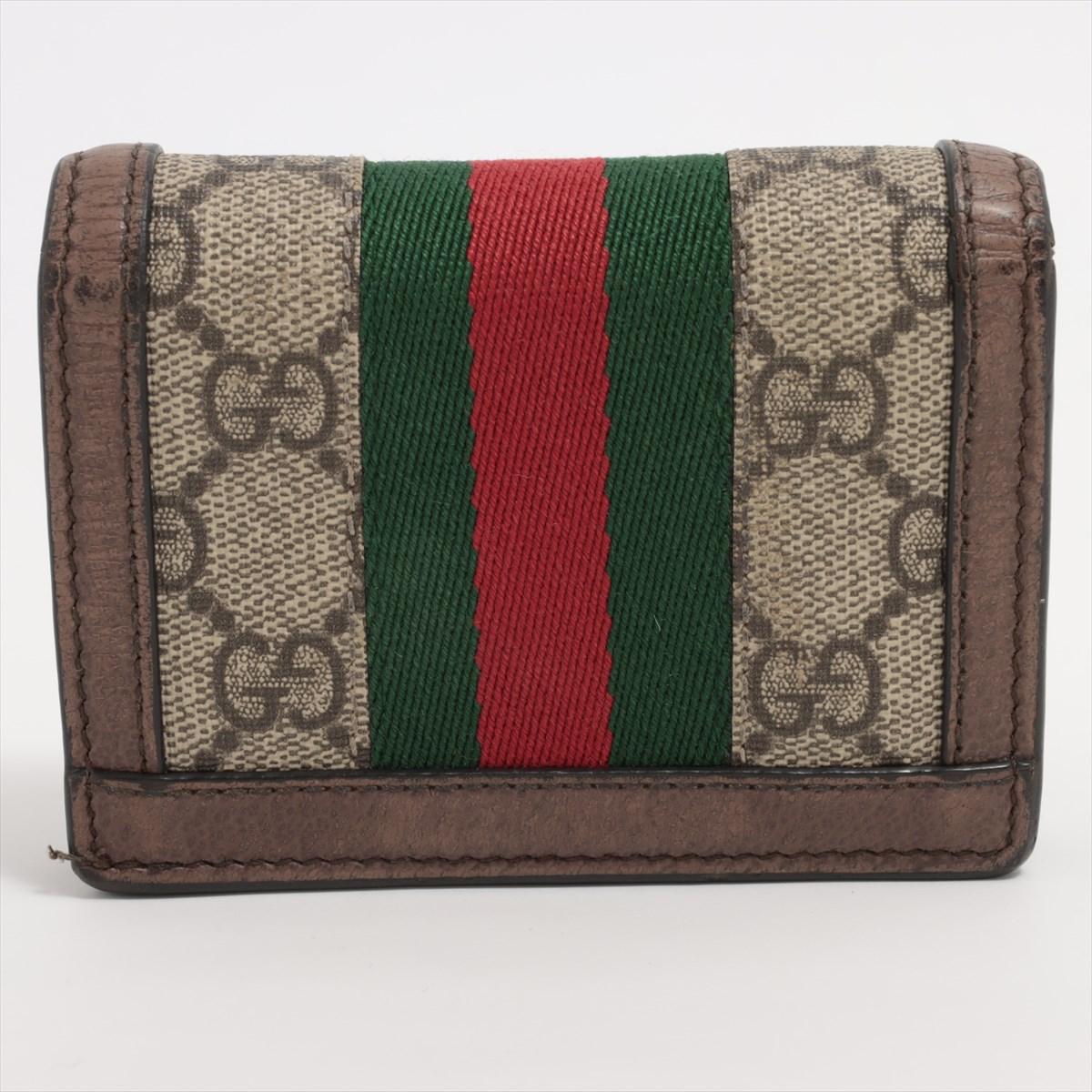 Gucci GG Supreme Ophidia Card Case Wallet In Good Condition In Indianapolis, IN