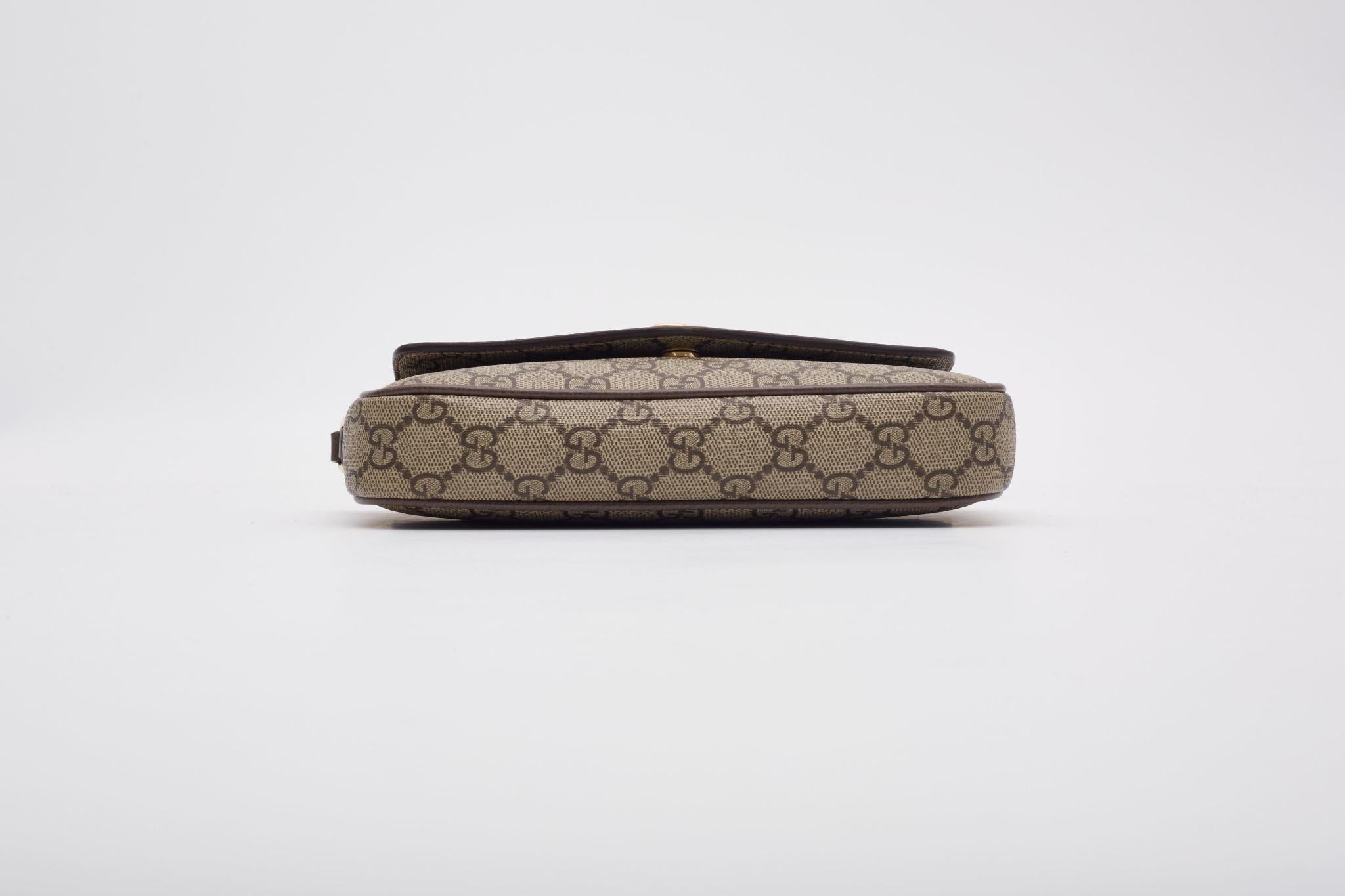 Black Gucci GG Supreme Ophidia Flap Bag Mini