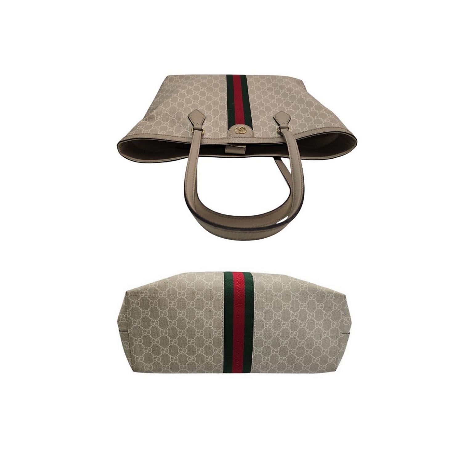 Women's or Men's Gucci GG Supreme Ophidia Large Tote Bag Oatmeal For Sale