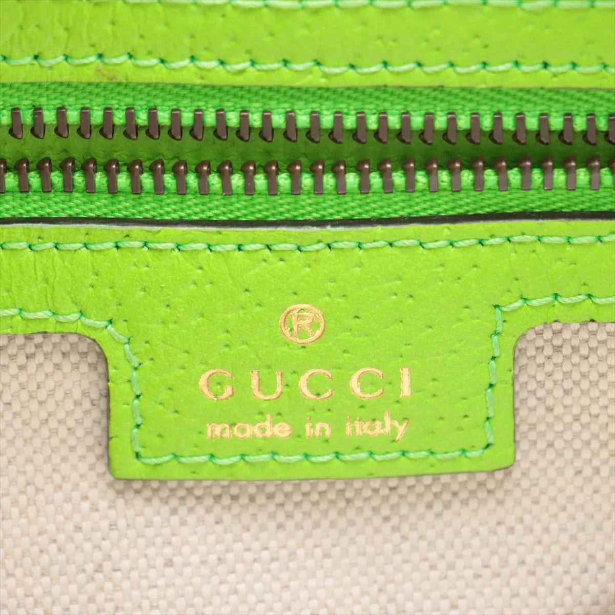 Gucci GG Supreme Ophidia - Borsa a tracolla in pelle Beige x Verde Neon in vendita 5