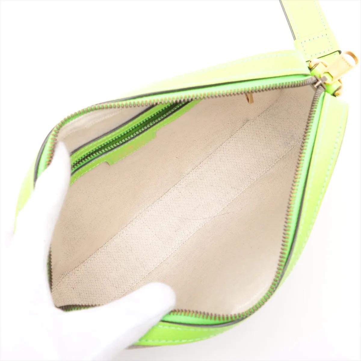 Gucci GG Supreme Ophidia - Borsa a tracolla in pelle Beige x Verde Neon in vendita 3