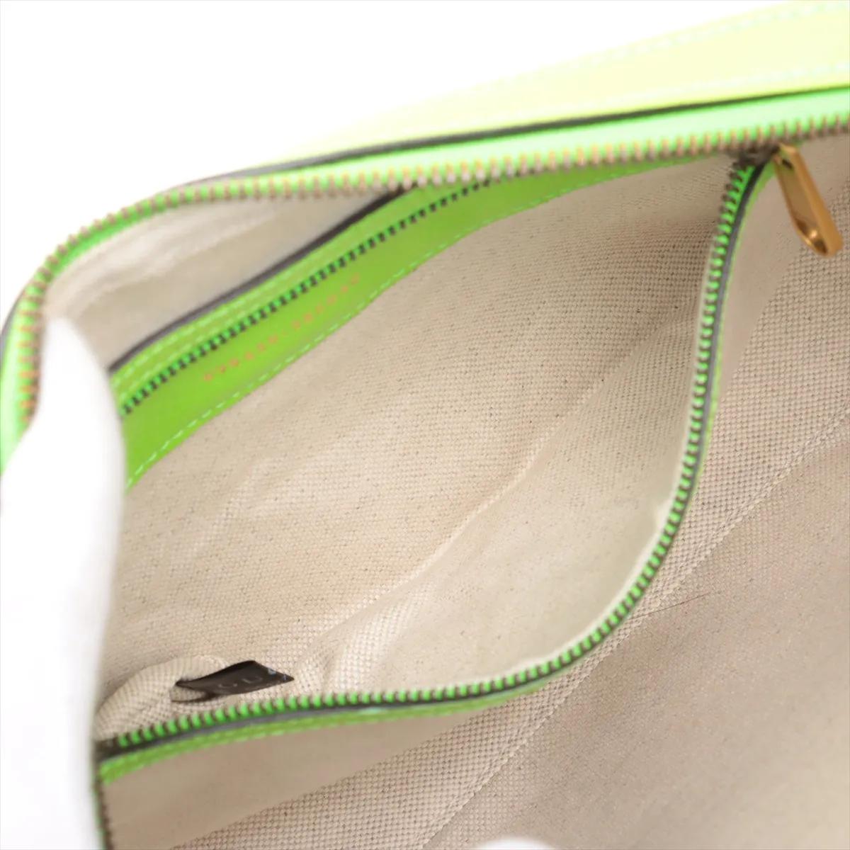 Gucci GG Supreme Ophidia - Borsa a tracolla in pelle Beige x Verde Neon in vendita 4