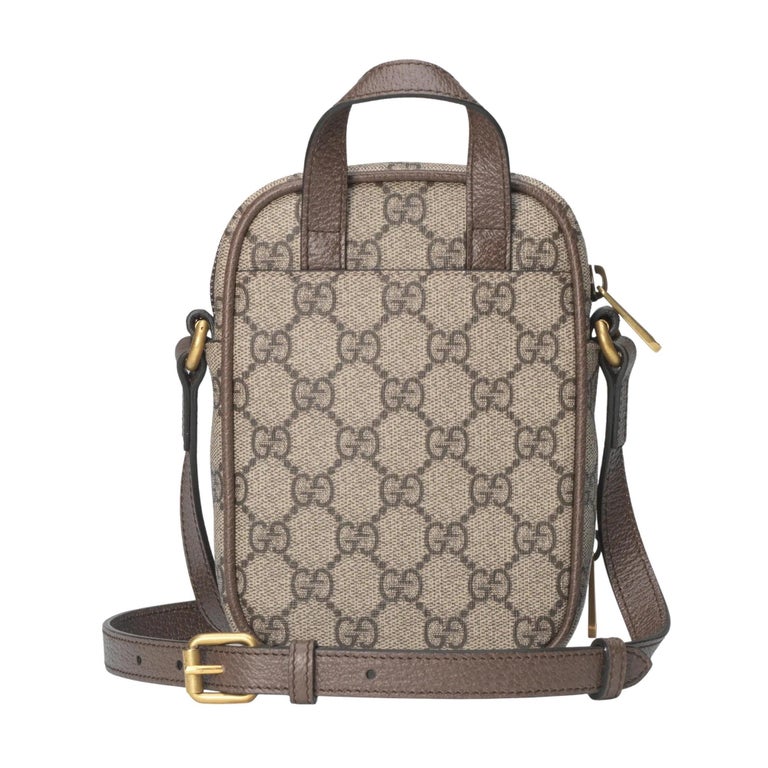 GUCCI Ophidia mini leather-trimmed printed coated-canvas shoulder bag