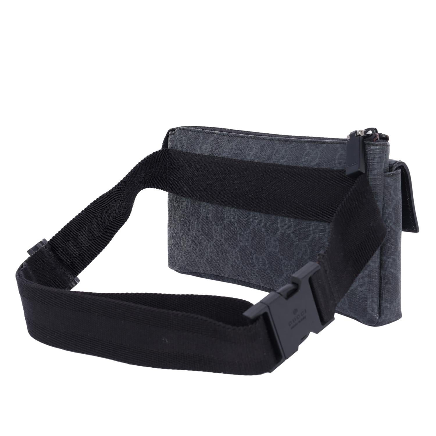 Gucci GG Supreme Pocket Waist Pouch Black 3