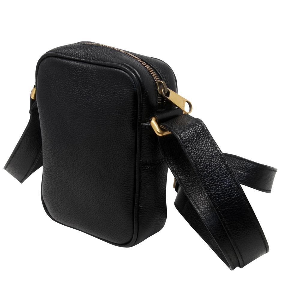 Noir Gucci GG Supreme Sac à bandoulière en cuir noir imprimé portefeuille 523591