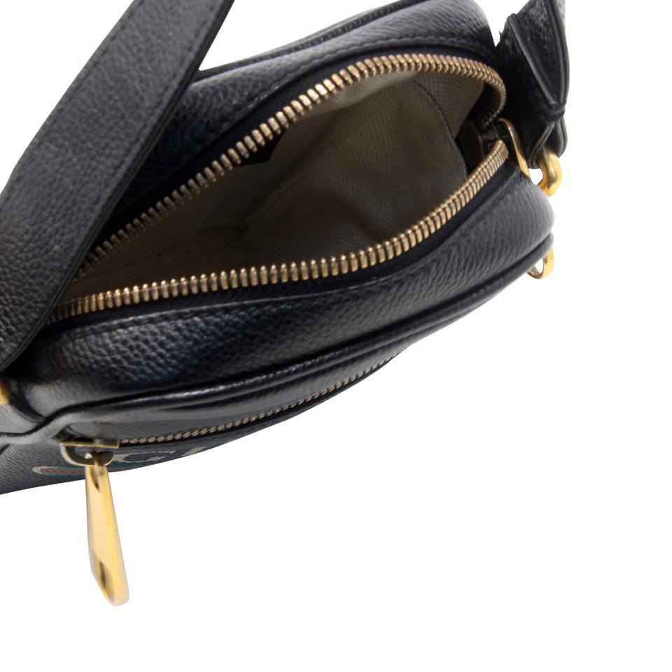 Gucci GG Supreme Portfolio Print Shoulder 523591 Borsa messenger in pelle nera In condizioni buone a Downey, CA