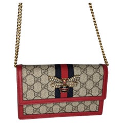 Gucci - Portefeuille GG Supreme Queen Margaret sur chaîne