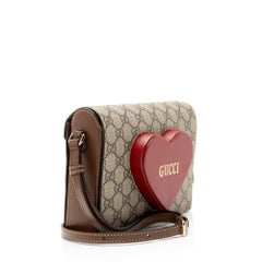 Gucci GG Supreme Script Logo Heart Crossbody