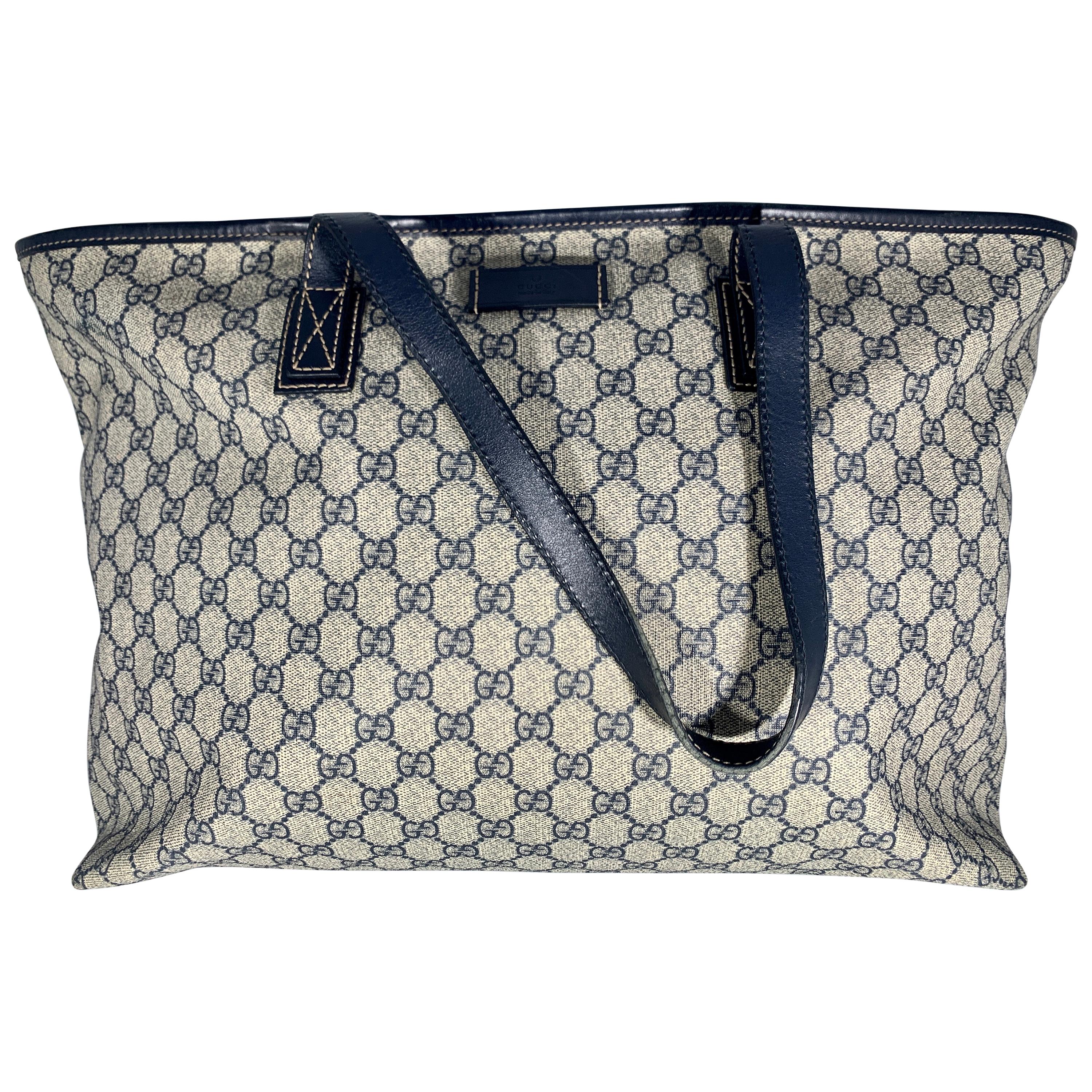 GUCCI GG Supreme Sherry tote bag PVC leather Navy Blue Large at 1stDibs |  gucci pvc tote bag, gucci pvc tote, gucci pvc bag