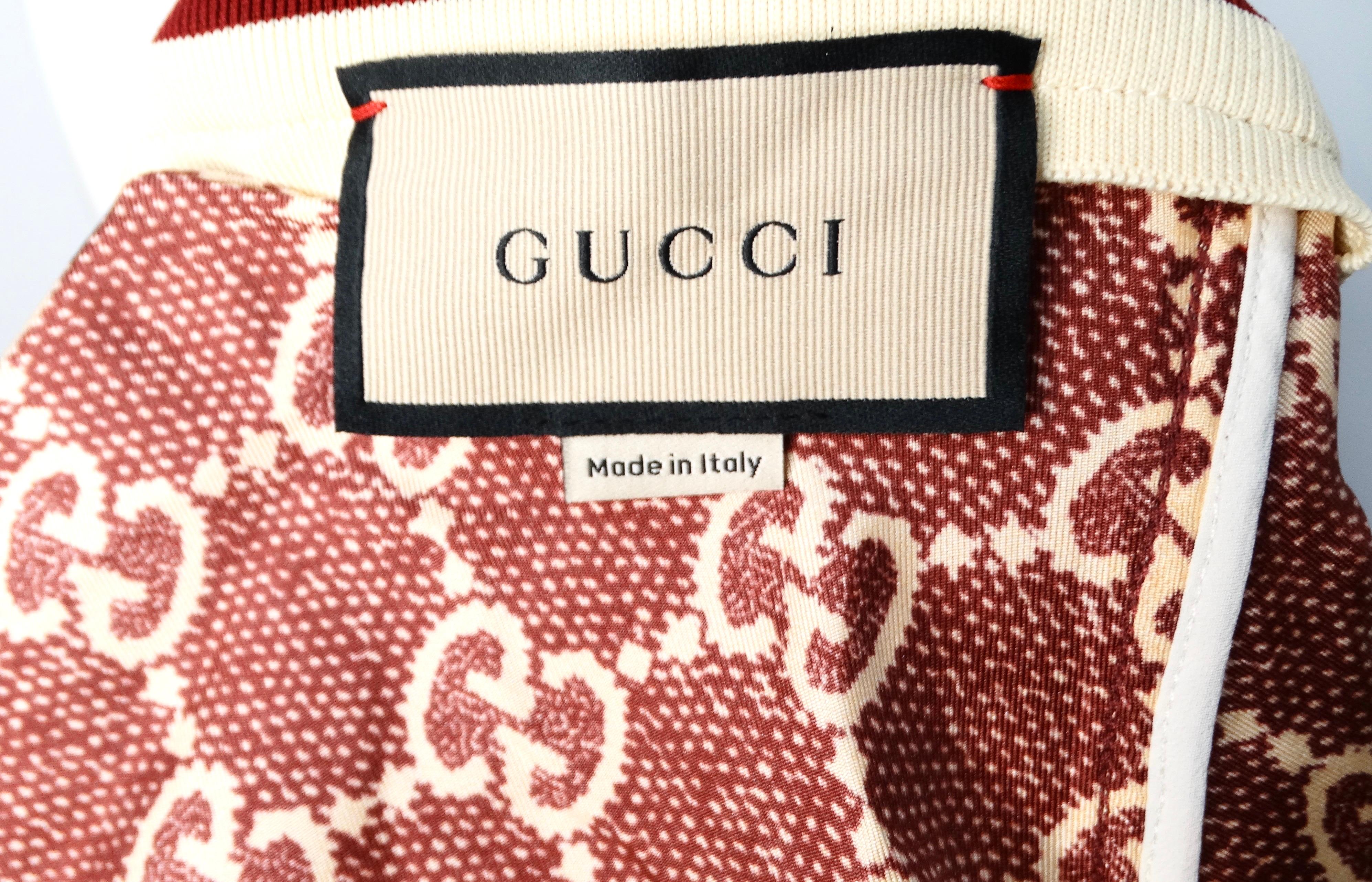 Veste de survêtement en soie bourguignonne Gucci GG Supreme Circa 2022 en vente 6