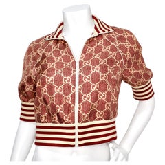Gucci GG Supreme Silk Burgundy Track Jacket Circa 2022