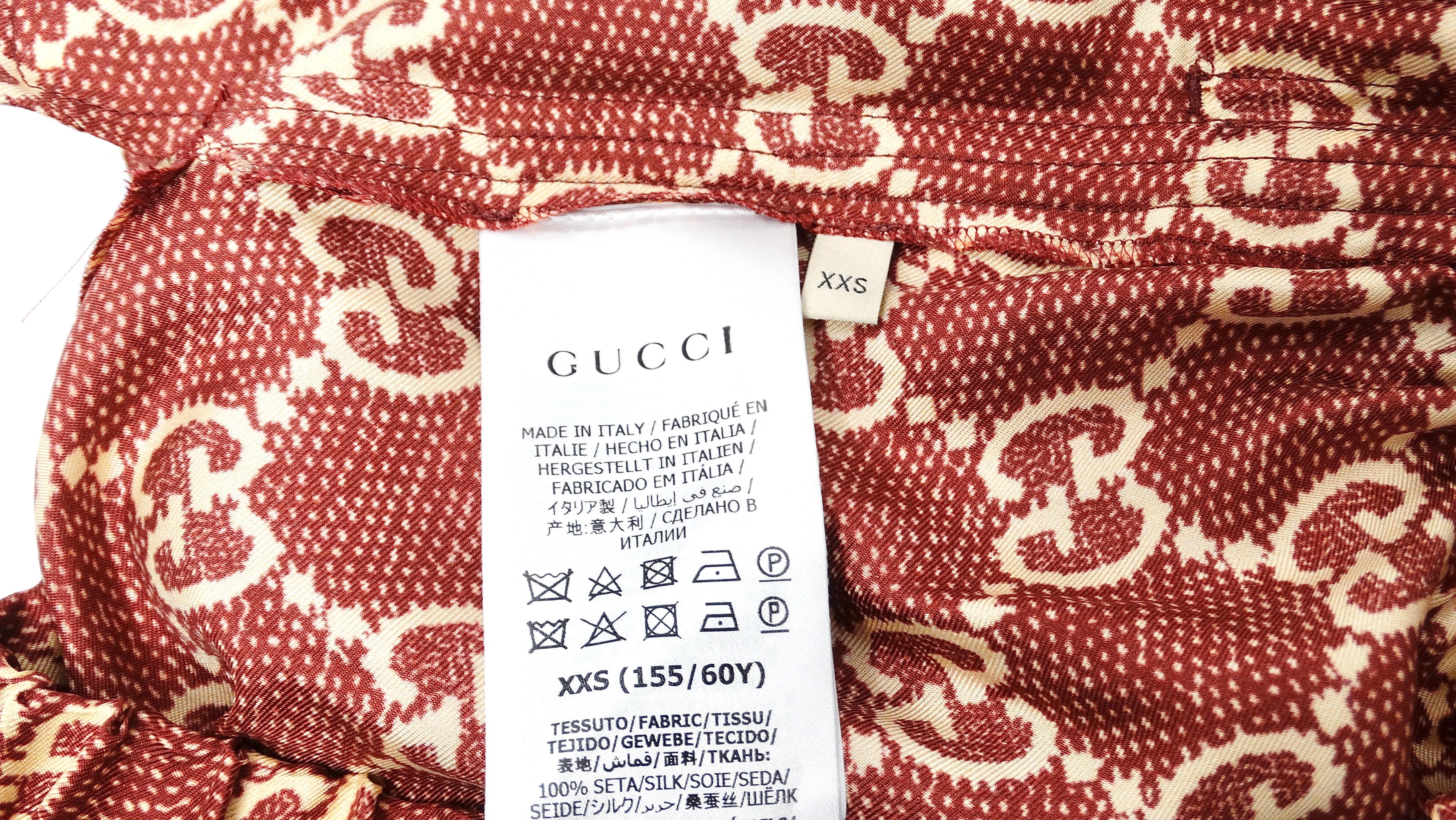 Gucci GG Supreme Silk Burgundy Track Shorts 2