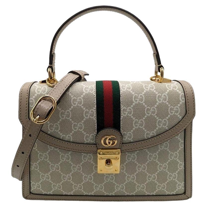 Gucci GG Supreme Small Ophidia Top Handle Bag For Sale