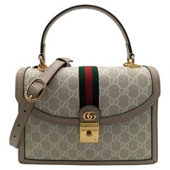 Used Gucci GG Supreme Small Ophidia Top Handle Bag