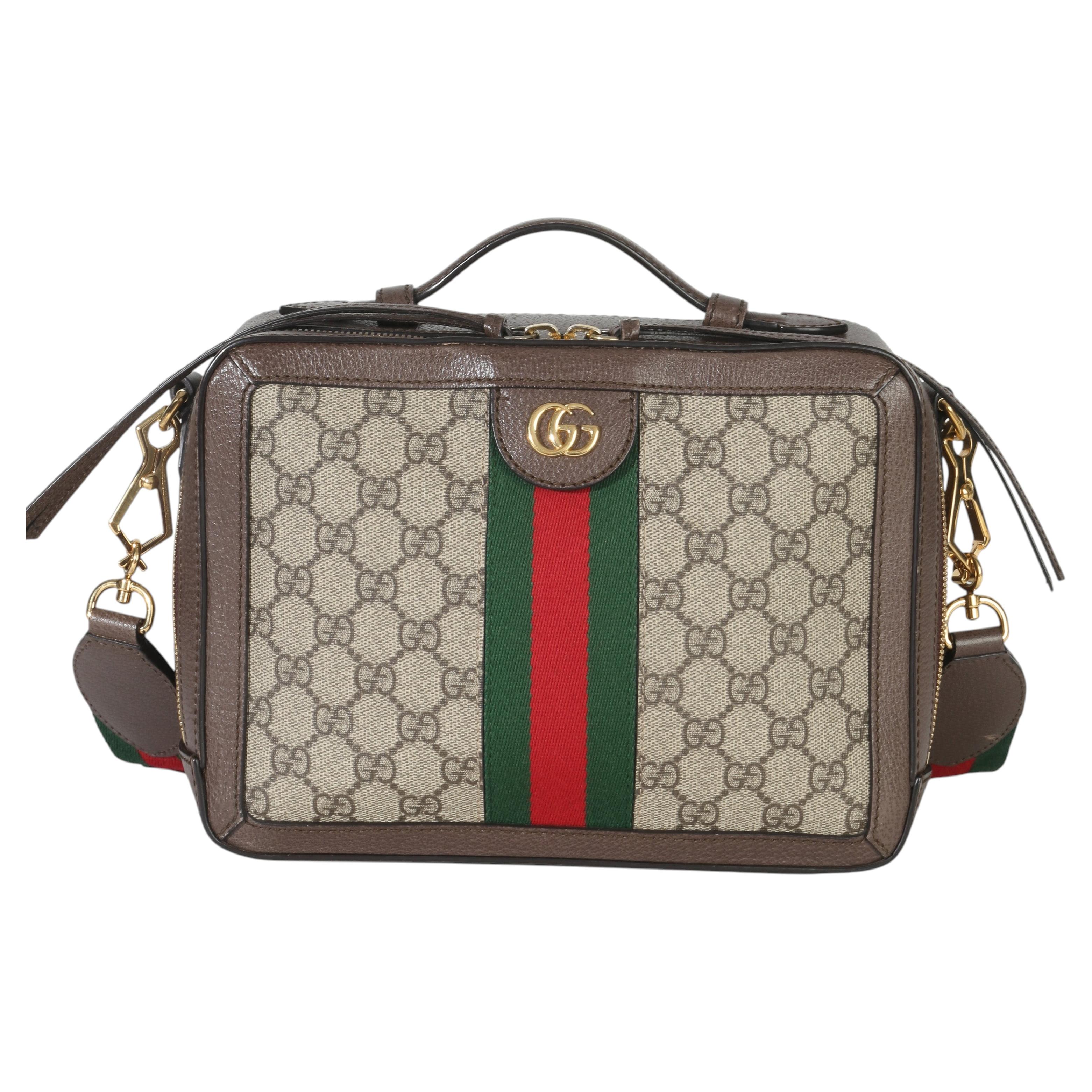 GG Supreme Small Ophidia Web Top Handle di Gucci