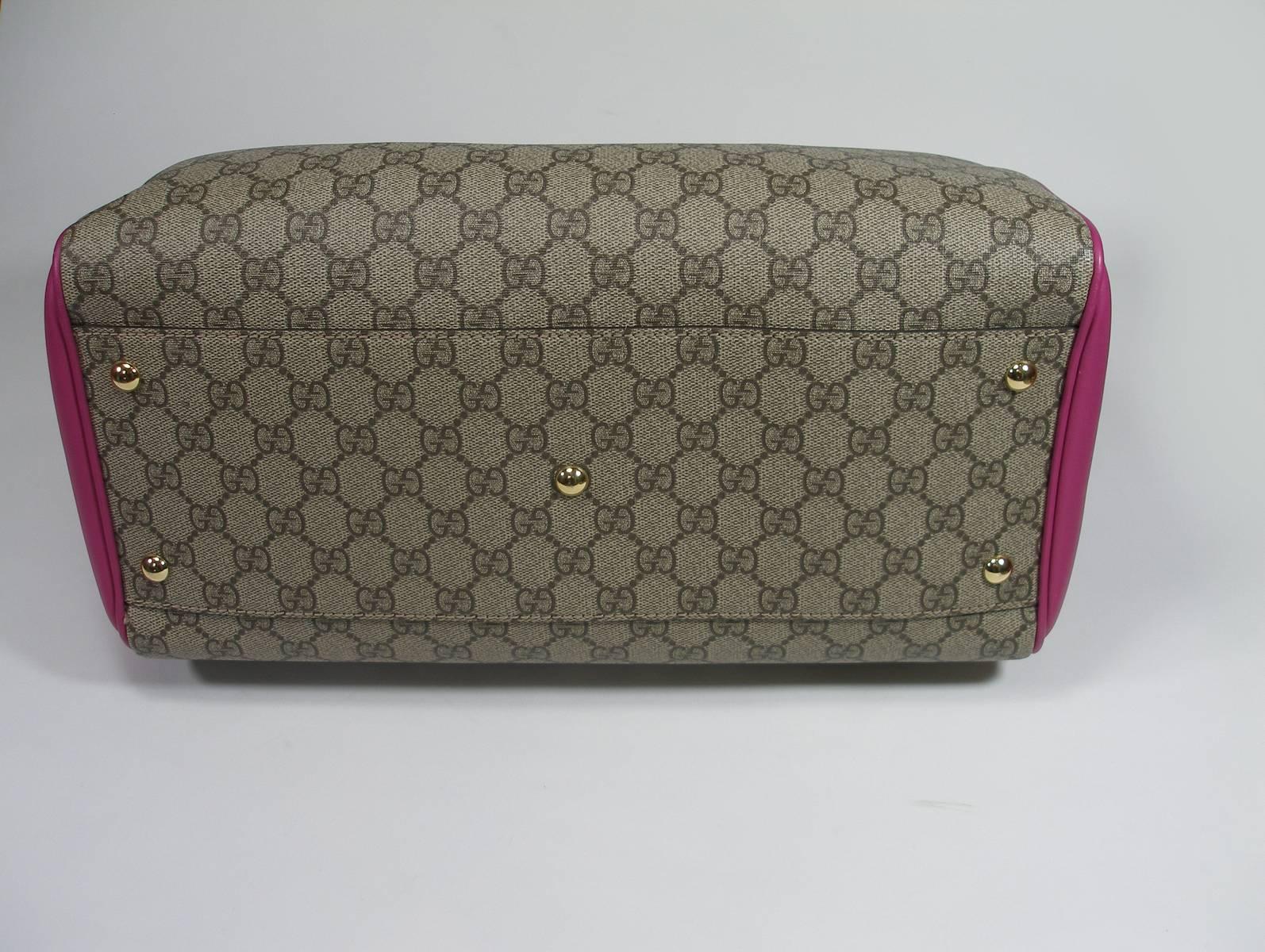 gucci boston bag top handle gg supreme medium