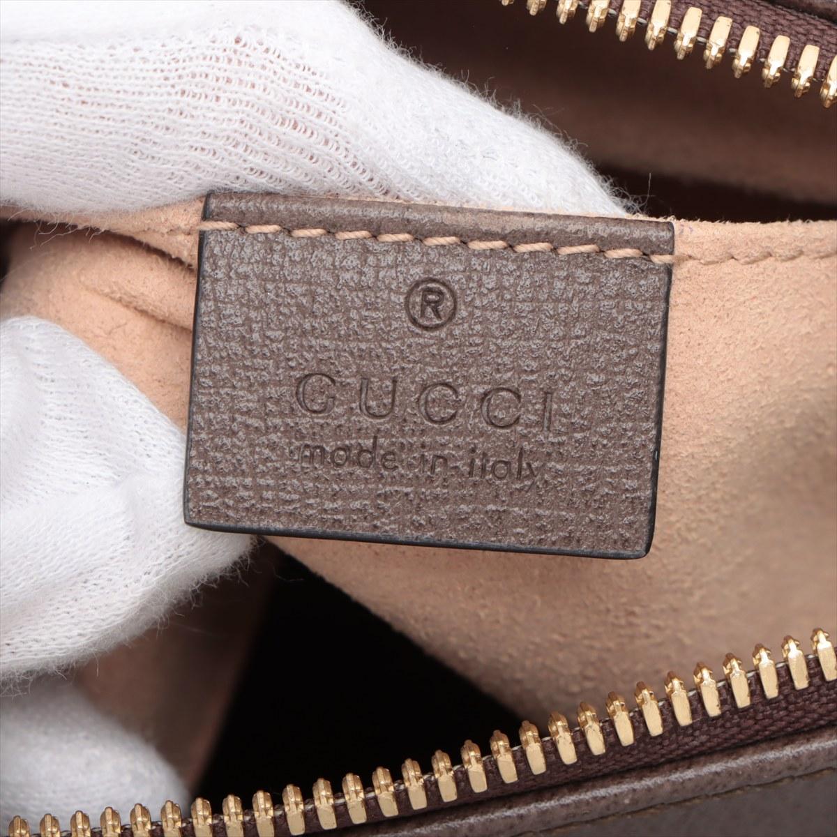 Gucci GG Supreme Web Leather Two-Way Shoulder Bag Ebony x Brown 7