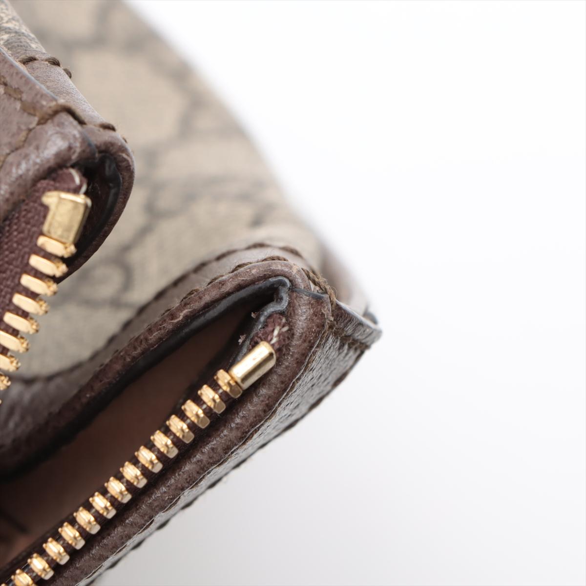 Gucci GG Supreme Web Leather Two-Way Shoulder Bag Ebony x Brown 8