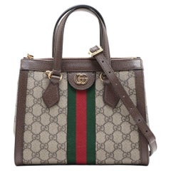 Gucci GG Supreme Web Leather Two-Way Shoulder Bag Ebony x Brown