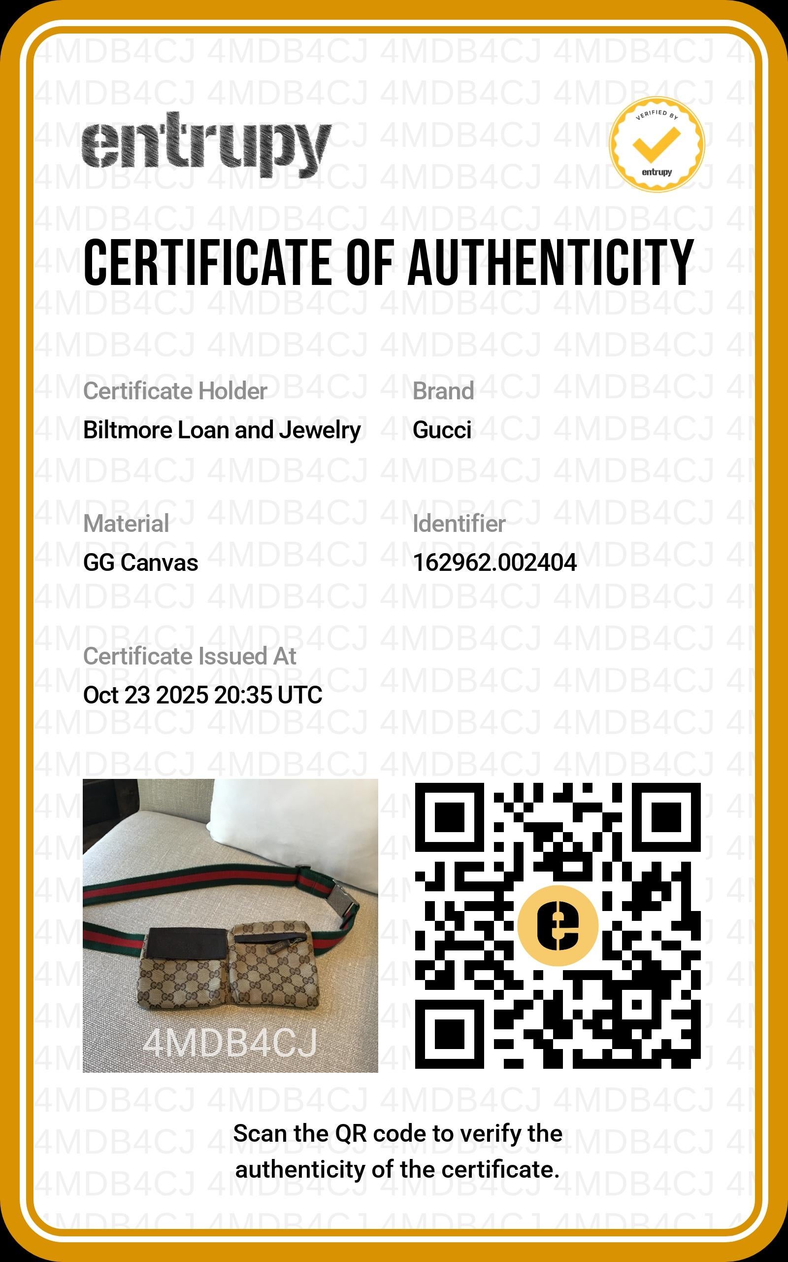 Gucci GG Supreme Web Strap Beige Marsupio a doppia tasca in vendita 8