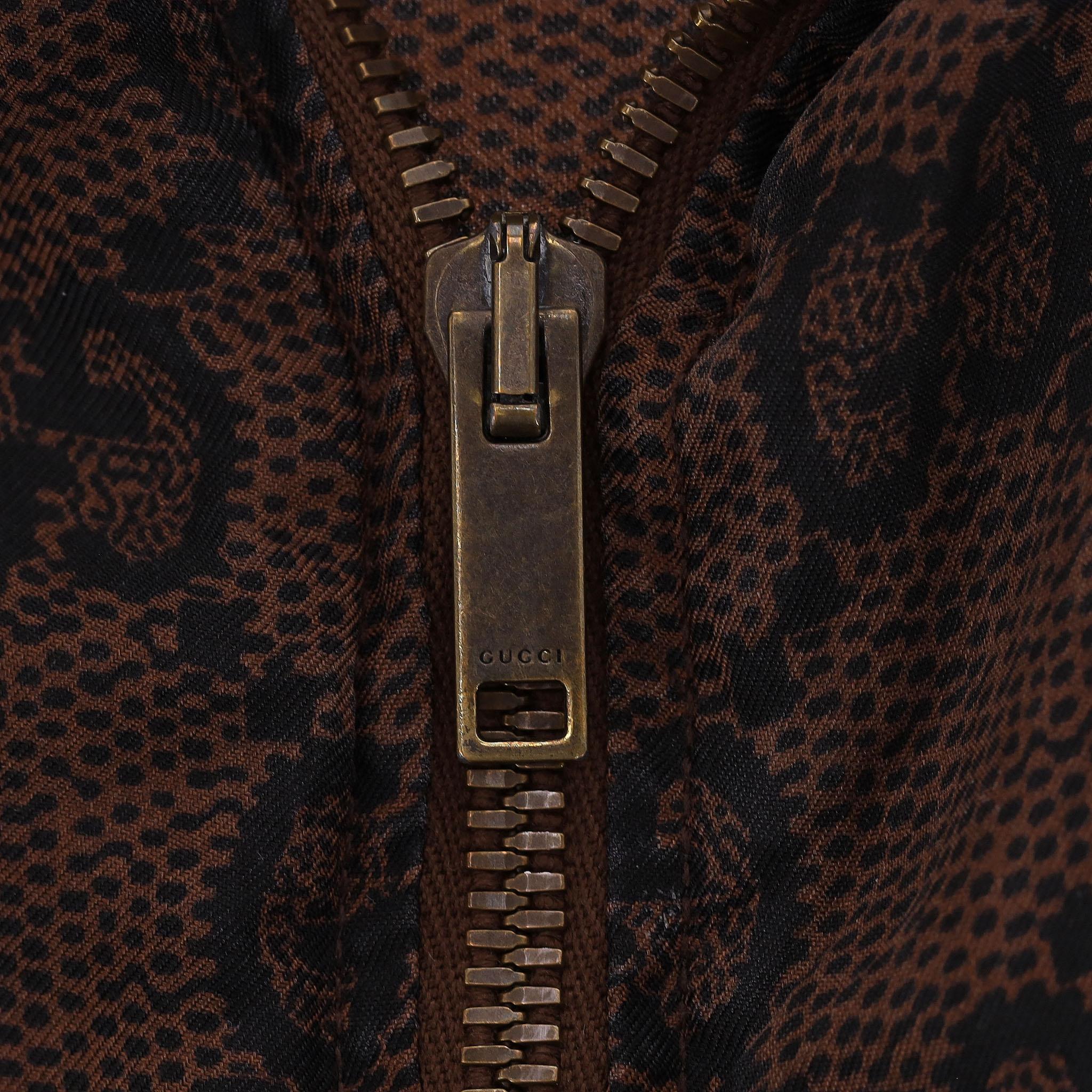 Gucci GG Supreme Web Stripe Silk-Twill Jacket For Sale 3