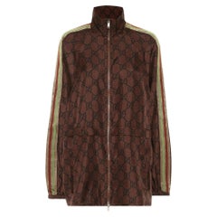 Giacca Gucci GG Supreme Web Stripe in seta e twill