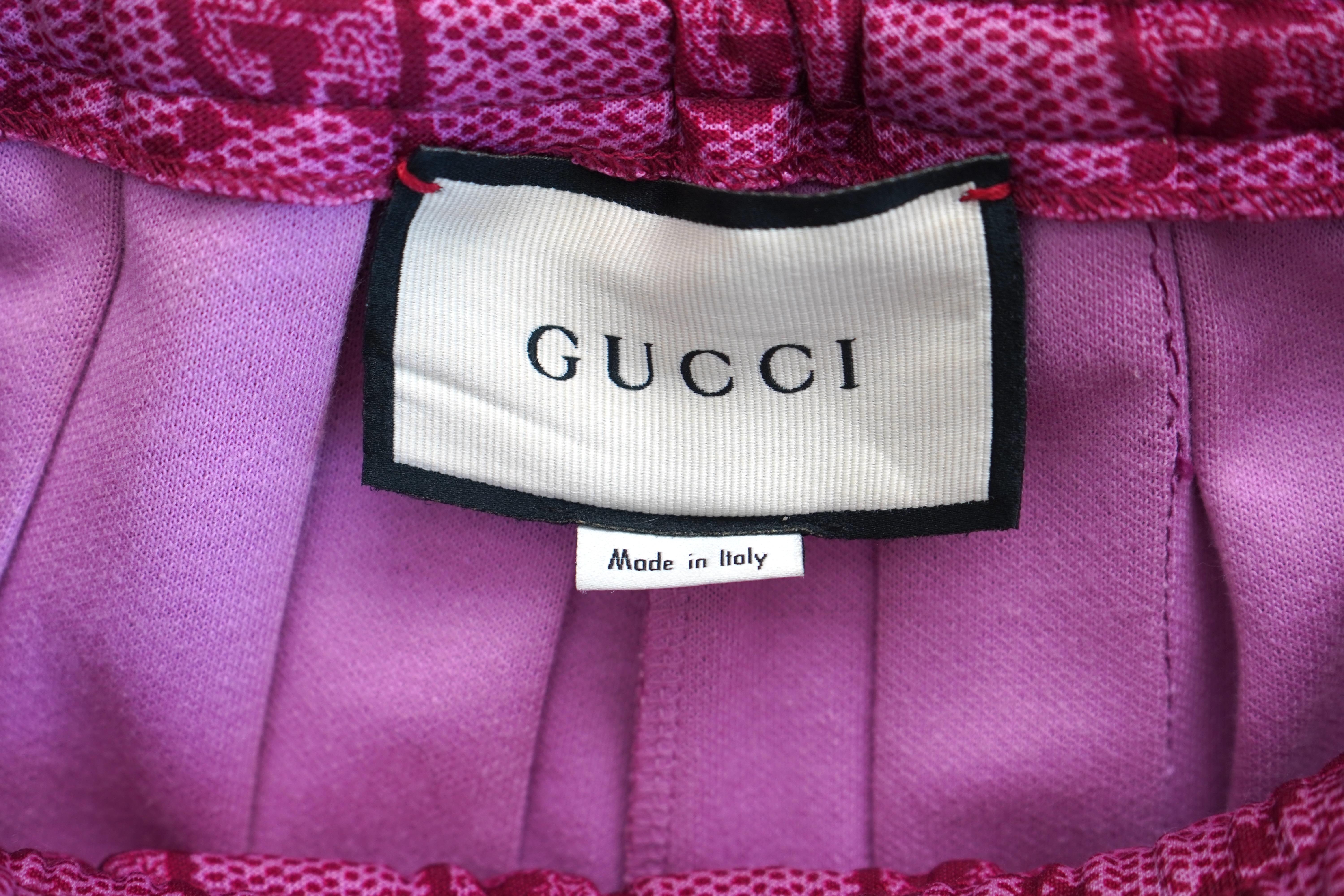 Women's Gucci GG Technical Jersey Pleated Pink Culottes Shorts For Sale