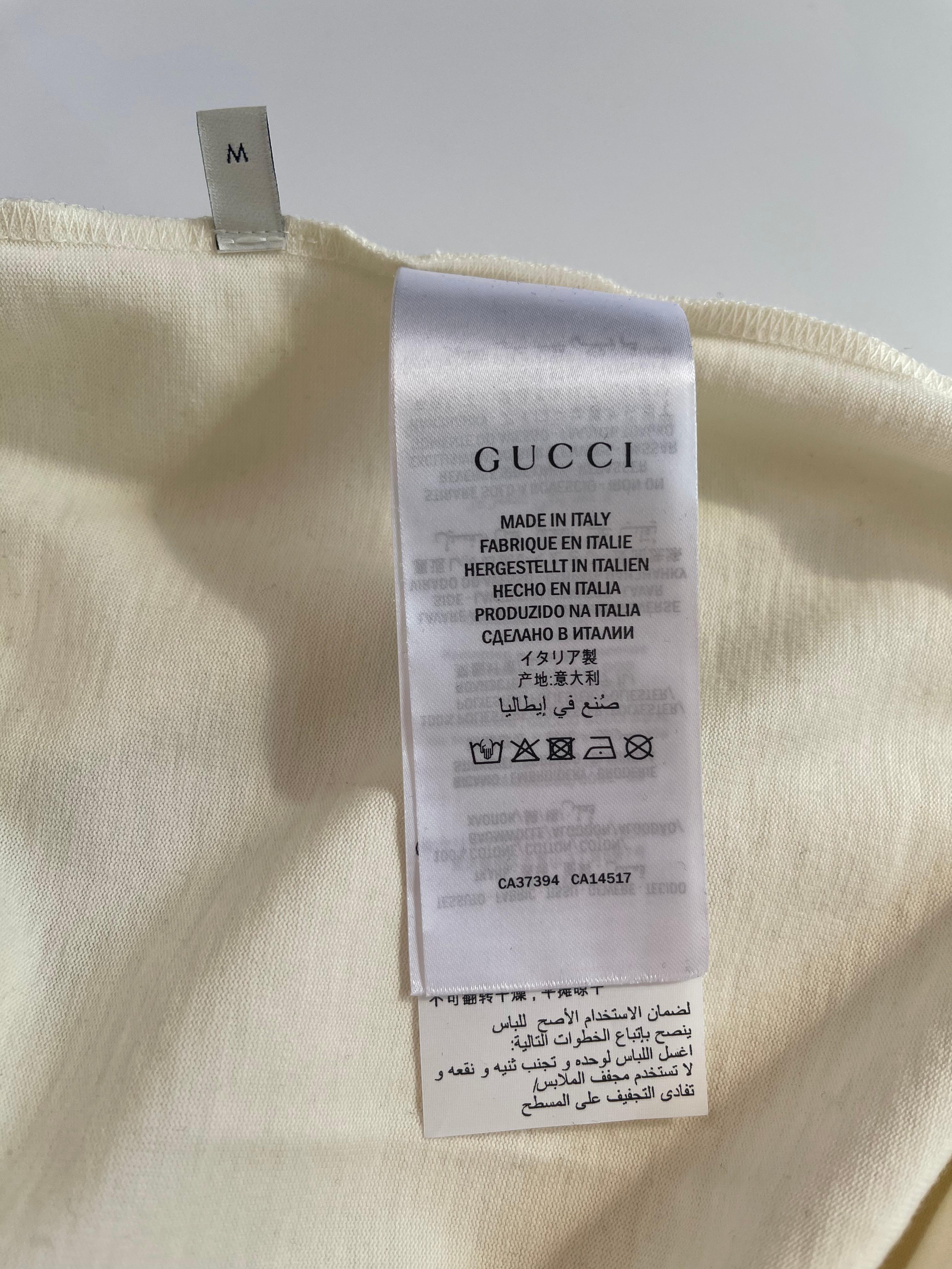 Women's or Men's  Gucci GG Tennis Cream Cotton Logo T-Shirt - Medium (548334)