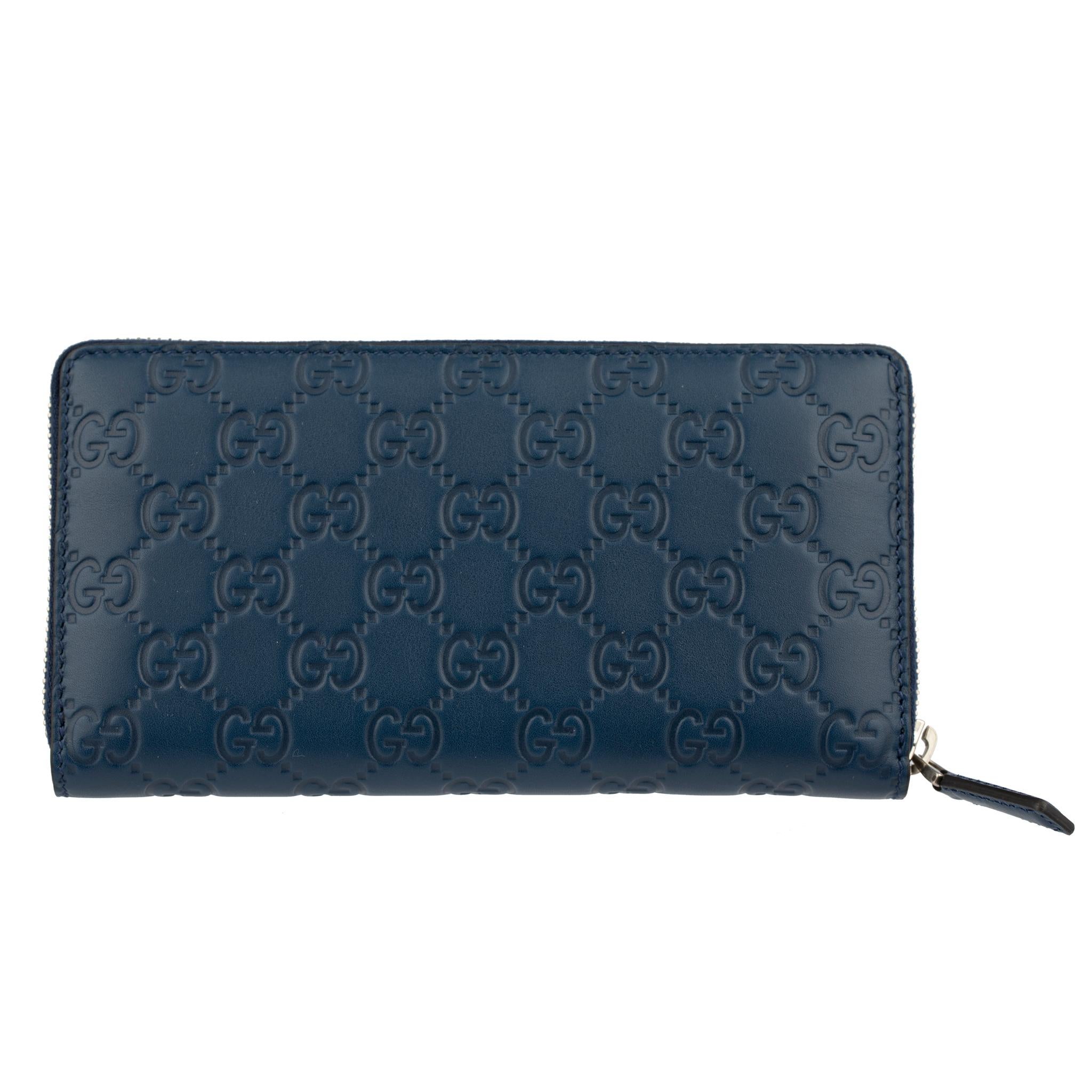 Gucci GG Wallet Navy Leather 