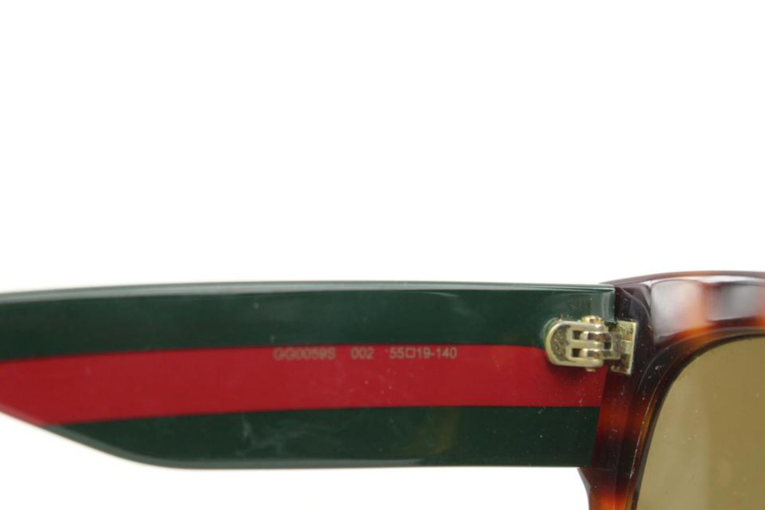 Gucci GG0059S Red Green Web Tiger Star Icon Havana Sunglasses 8g228s 3